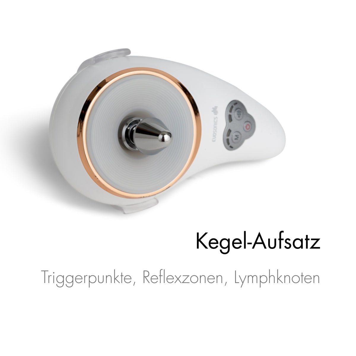 Schallwellentherapiegerät SoundWave Personal mit Kegelaufsat. Geeignet für Triggerpunkte, Reflexzonen und die behandlung von Lymphknoten