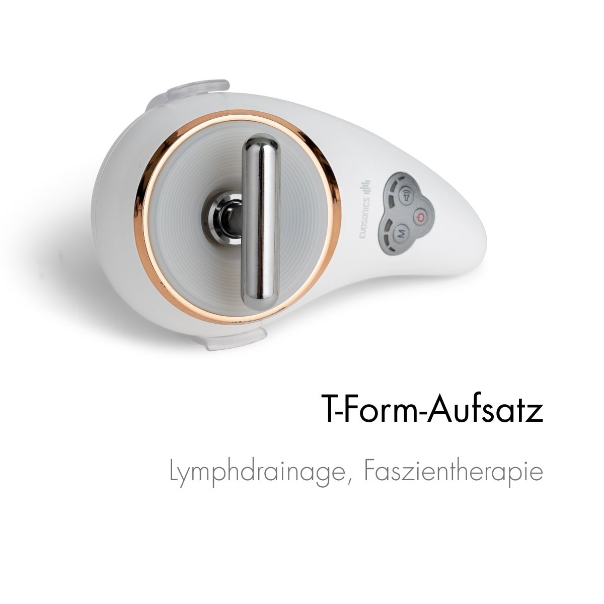 Evosonics SoundWave Personal - vibroakustische Therapie mit dem T-Form-Aufsatz - geeignet für Lymphdrainage und Faszientherapie
