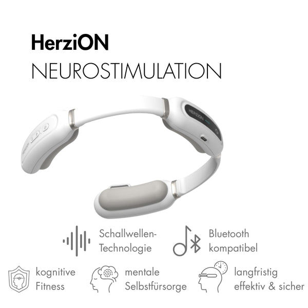 Herzion - das Gerät für Neurostimulation. Zusätzlich Erklärung  der Funktionen mit Icons